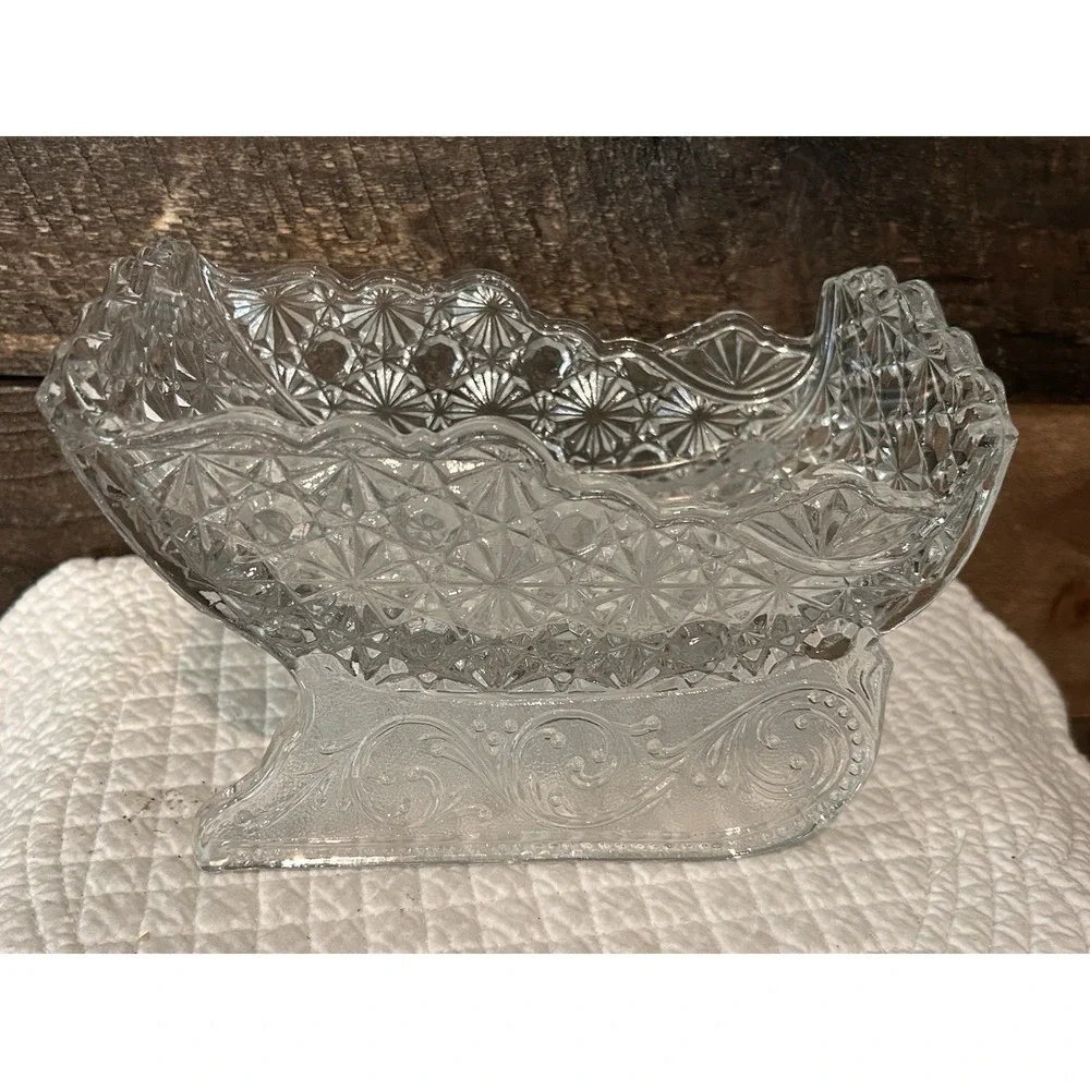 Dish Acrylic Sleigh Centerpiece‎ Candle Crystal Style Decoration Christmas